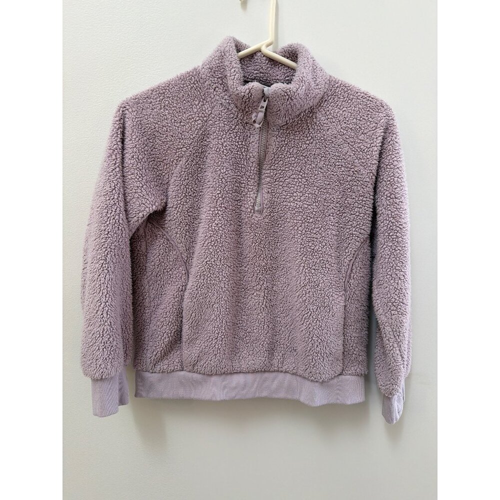 Athleta Girl Lavender Sherpa Half-Zip Pullover Sweater L/12